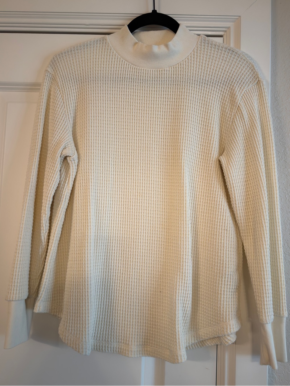 Madewell Ivory Waffle Knit Pullover